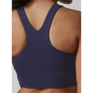 Athleta L ABC cup navy dress blue Conscious crop top swim bathing suit tankini